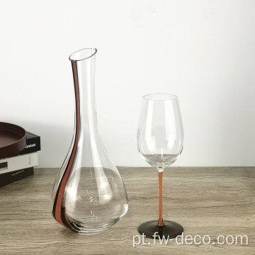 Conjuntos de decantadores de vinhos de cristal retro elegantes personalizados